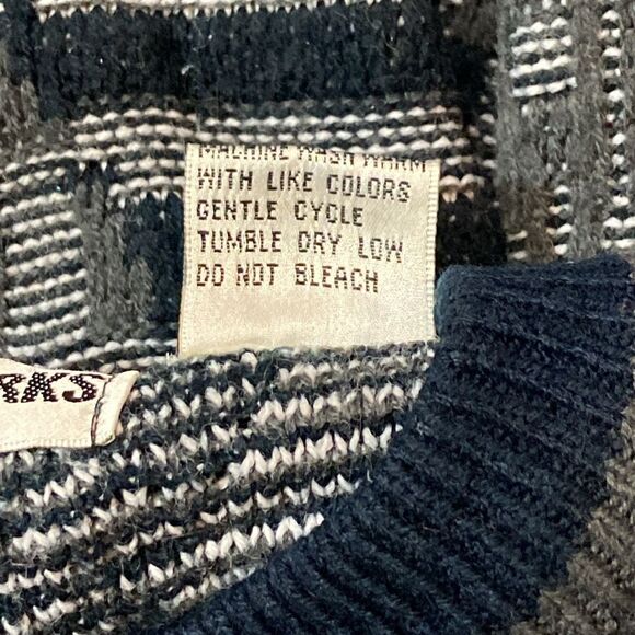 VTG, 80s Urban Works  Blend Sweater-Leather Trimmed Gray Black Size 8 Unisex - Picture 9 of 9